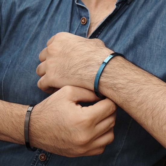 Taşsız Unisex Kelepçe Çelik Bileklik 4 Renk