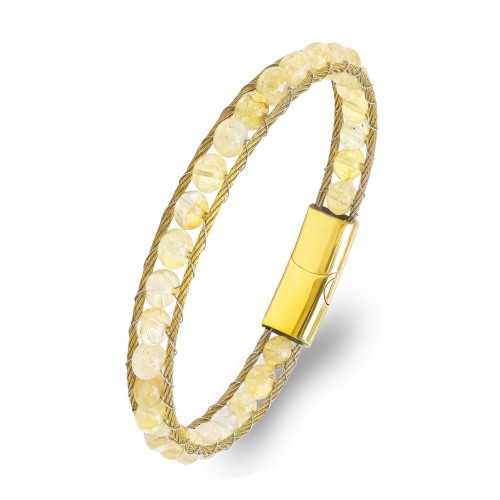 Men's Natural Stone Steel Bracelet 13669