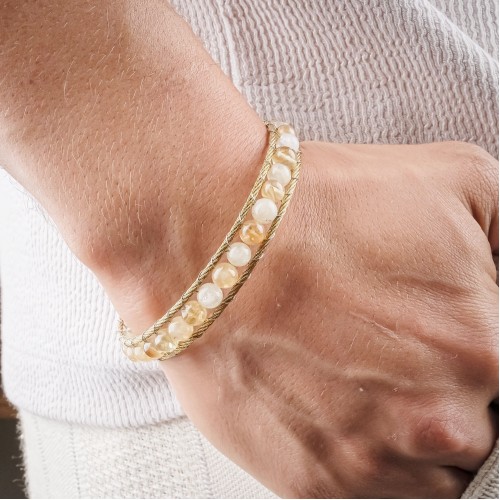 Men's Natural Stone Steel Bracelet 13669