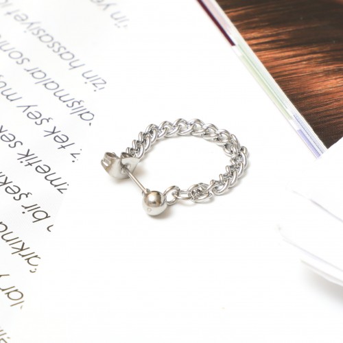 Top Zincirli Çelik Küpe