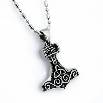 Triquetra Mjolnir Çelik Kolye Ucu