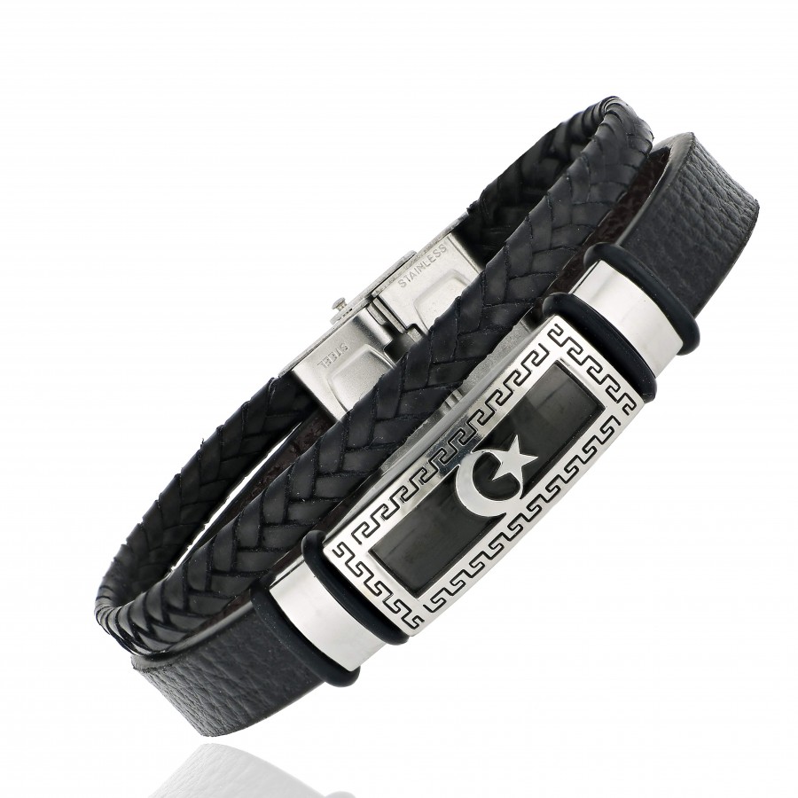 Toptan Türk Bayrağı Ay Yıldız Çoklu Hakiki Deri Çelik Bileklik Fiyatları