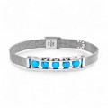 Turkuaz Taş Ve Paslanmaz Çelik Bileklik