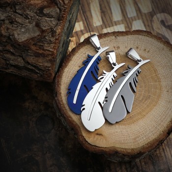 Tüy Modelli Çelik Kolye Ucu