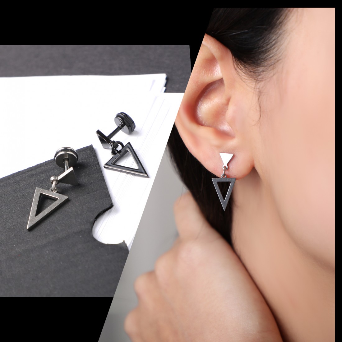 Toptan Üçgen Sallantılı Çelik Küpe Fiyatları