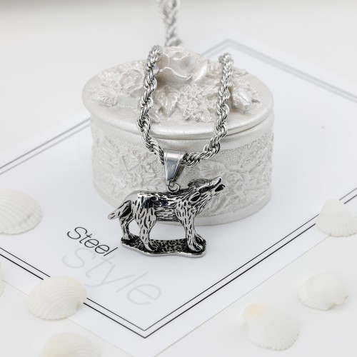 Uluyan Gök Kurt Çelik Kolye Ucu