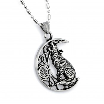 Uluyan Kurt Fenrir Çelik Kolye Ucu