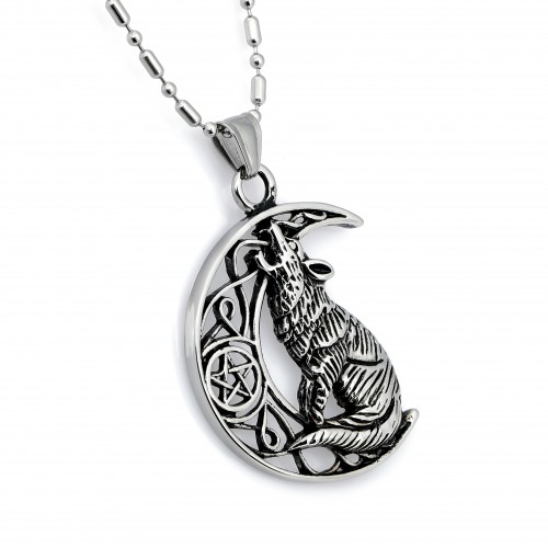 Uluyan Kurt Fenrir Çelik Kolye Ucu