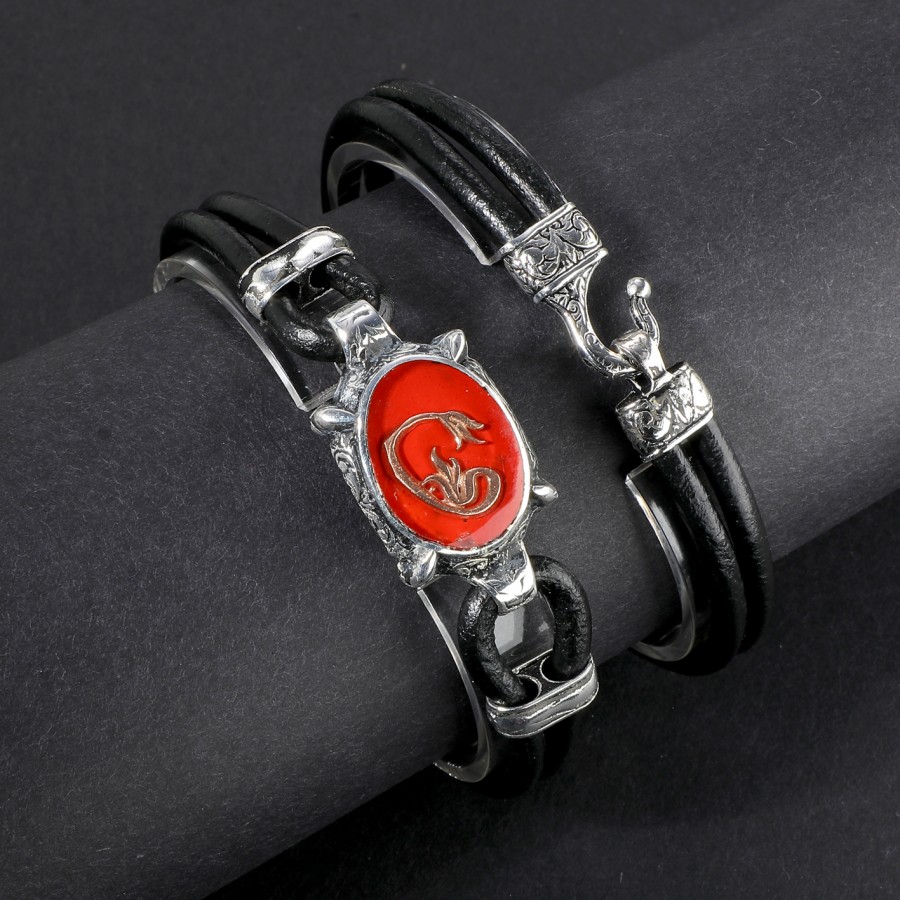 Toptan Vav Figürlü Deri Kordonlu Otantik Bileklik Fiyatları