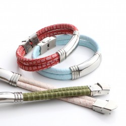 Vinleks Deri Çelik Bileklik