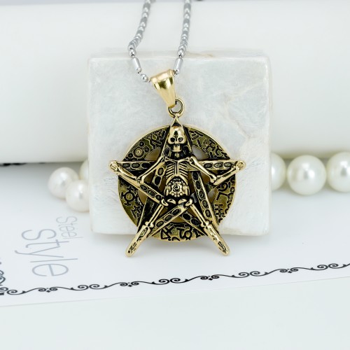 Vitruvius İskeleti Çelik Kolye Ucu