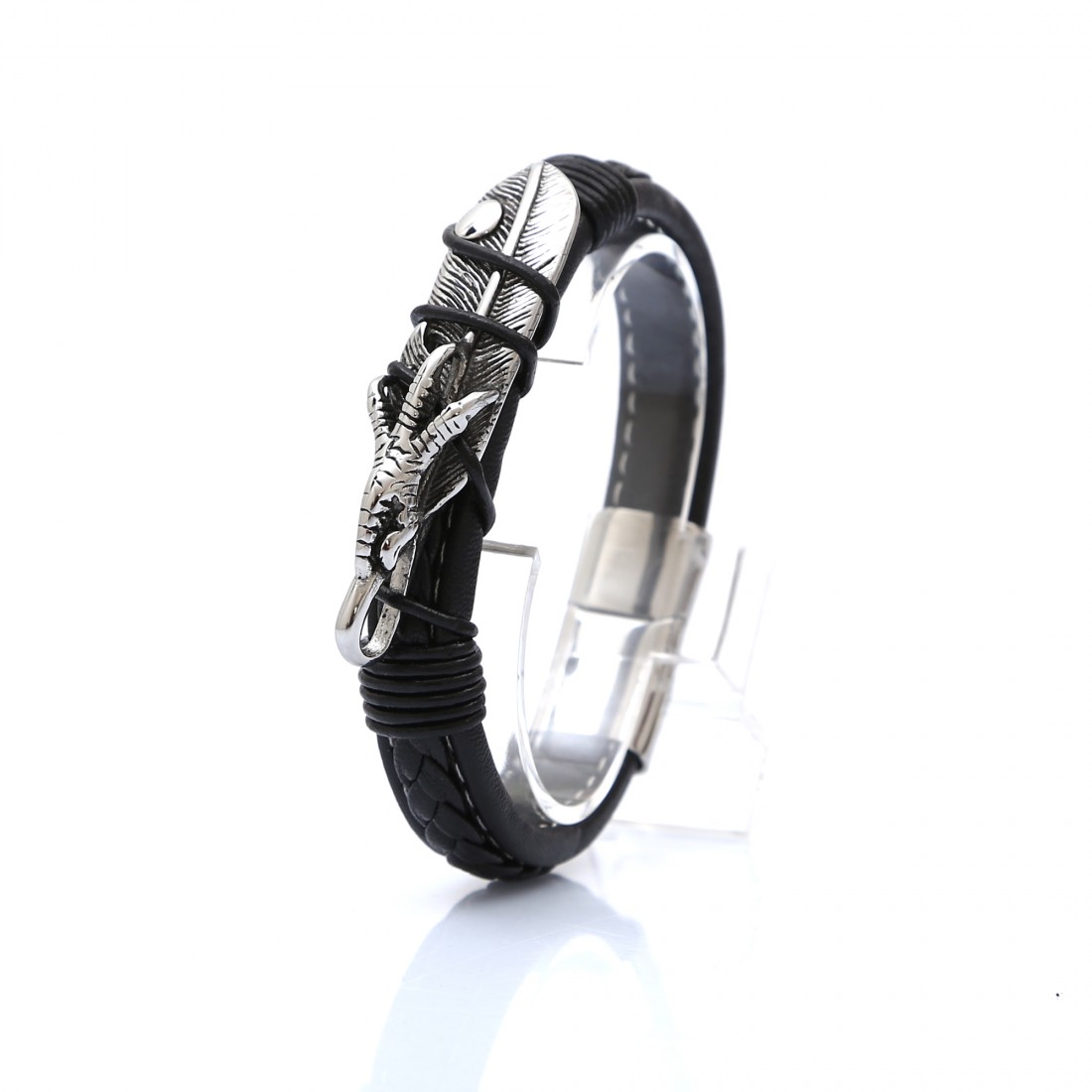 Toptan Yaprak Modeli 316L Ayar Çelik Ve Orjinal Deri Billeklik Fiyatları