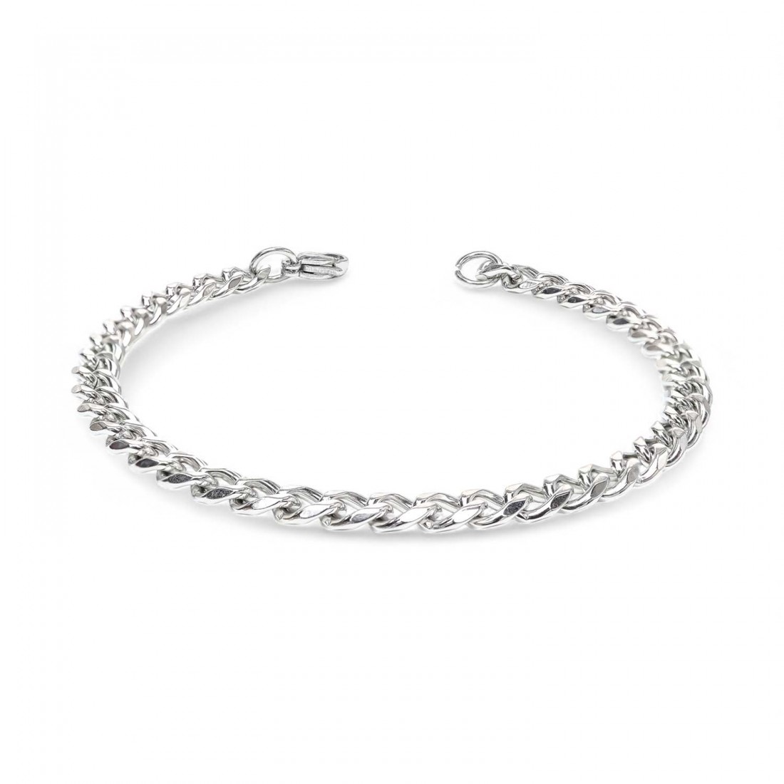 Yassı Mariner Beyaz Çelik Zincir Bileklik 1.6X6Mm