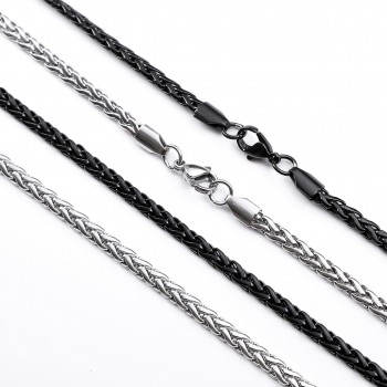 Yassı Örgülü Çelik Kolye Modeli