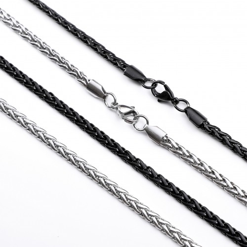 Yassı Örgülü Çelik Kolye Modeli