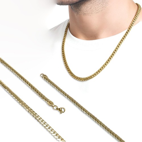 Yassı Yılan Sırtı Çelik Kolye 1.2mm X 4mm