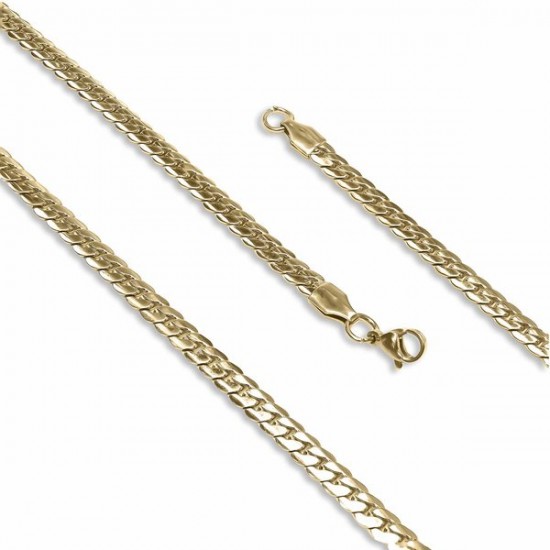 Yassı Yılan Sırtı Çelik Kolye 1.2Mm X 4Mm