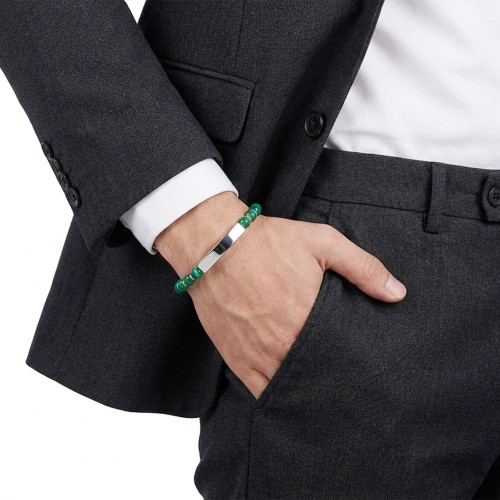 Men's Natural Stone Steel Bracelet 14201