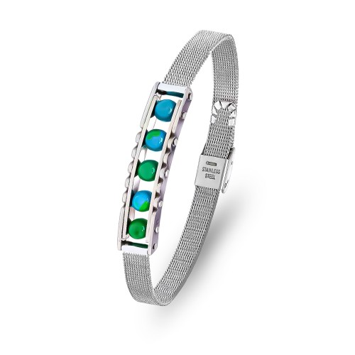 Men's Natural Stone Steel Bracelet 13272