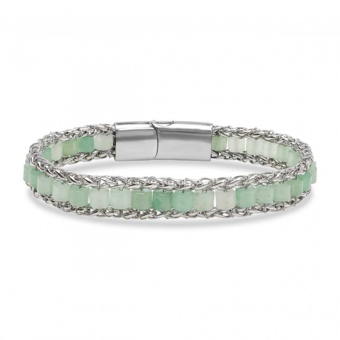 Men's Natural Stone Steel Bracelet 14036