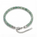 Yeşil Aventurin & Silver Hematit Taşlı Ayarlanabilir Çelik Zincir Erkek Bileklik