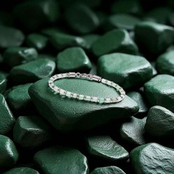 Yeşil Aventurin & Silver Hematit Taşlı Ayarlanabilir Çelik Zincir Erkek Bileklik