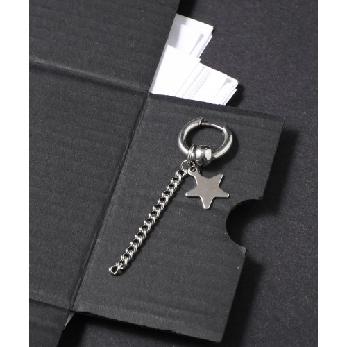 Yıldız Zincir Sallantılı Çelik Küpe