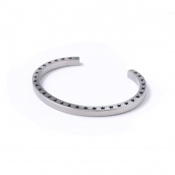 Yılıdız Desenli Cuf Çelik Bileklik