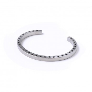 Yılıdız Desenli Cuf Çelik Bileklik