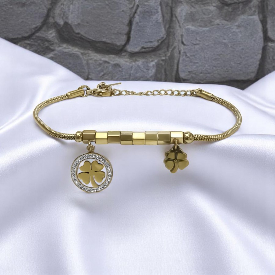 Yonca Yaprağı Kadın Çelik Bileklik