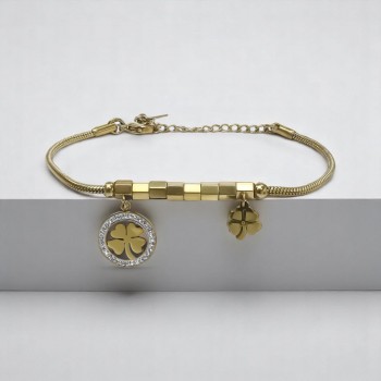 Yonca Yaprağı Kadın Çelik Bileklik