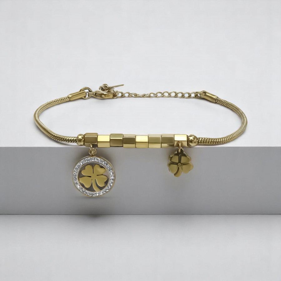 Yonca Yaprağı Kadın Çelik Bileklik