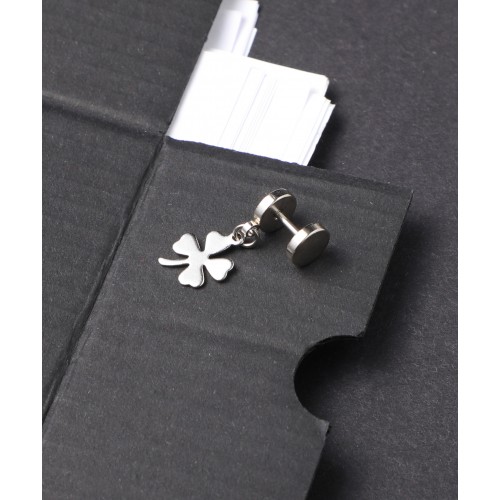 Yonca Yapraklı Taşsız Küpe