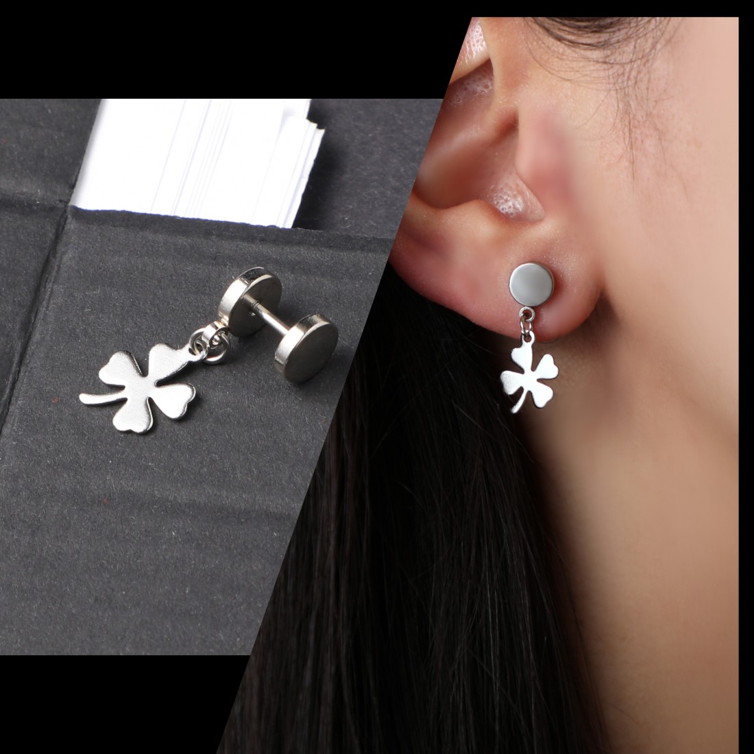 Toptan Yonca Yapraklı Taşsız Küpe Fiyatları