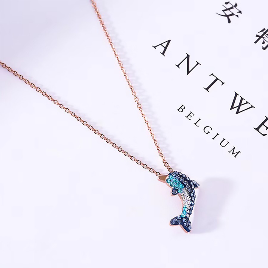 Toptan Yunus Balığı Modelli Bayan Çelik Kolye Fiyatları