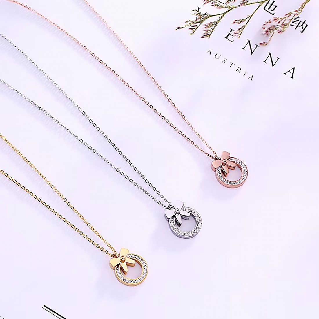 Toptan Zikon Taş Ve Fiyonk Bayan Çelik Kolye Fiyatları