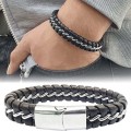 Zincir Model Çelik Ve Deri Bileklik