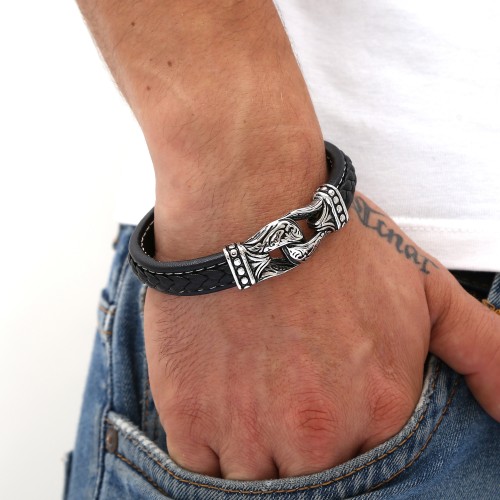 Zincir Modeli Çelik Ve Deri Billeklik