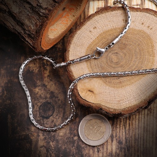 Zincir Örgü Çelik Kolye Modeli