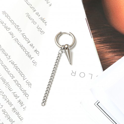 Zincir Sallantılı Mızrak Çelik Küpe