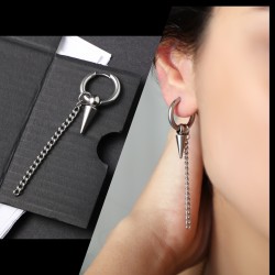 Zincir Sallantılı Mızrak Çelik Küpe