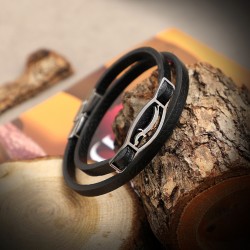 Zülfikar Kılıç Figürlü Dolamalı Çelik Bileklik