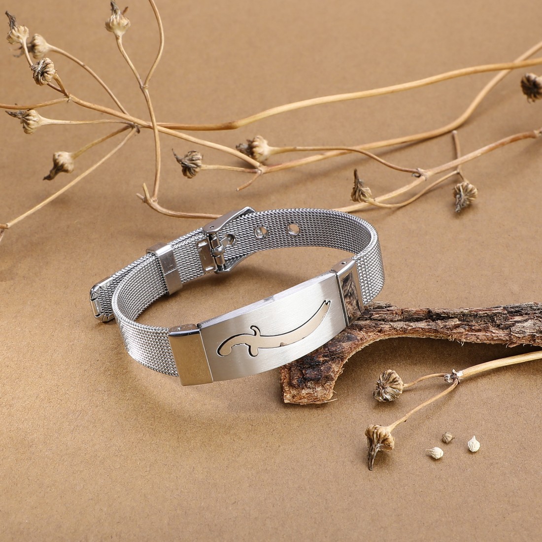 Toptan Zülfikar Kılıcı İşlemeli 316L Ayar Çelik Hasır Kordonlu Bileklik Fiyatları