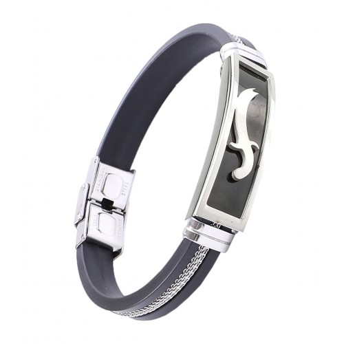 Zülfikar Kılıcı Kauçuk Hasır Çelik Bileklik