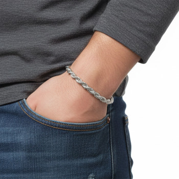 Rope Halat Çelik Zincir Bileklik 6mm Rope Halat Çelik Zincir Bileklik 6mm