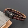 real natural stone leather bracelet